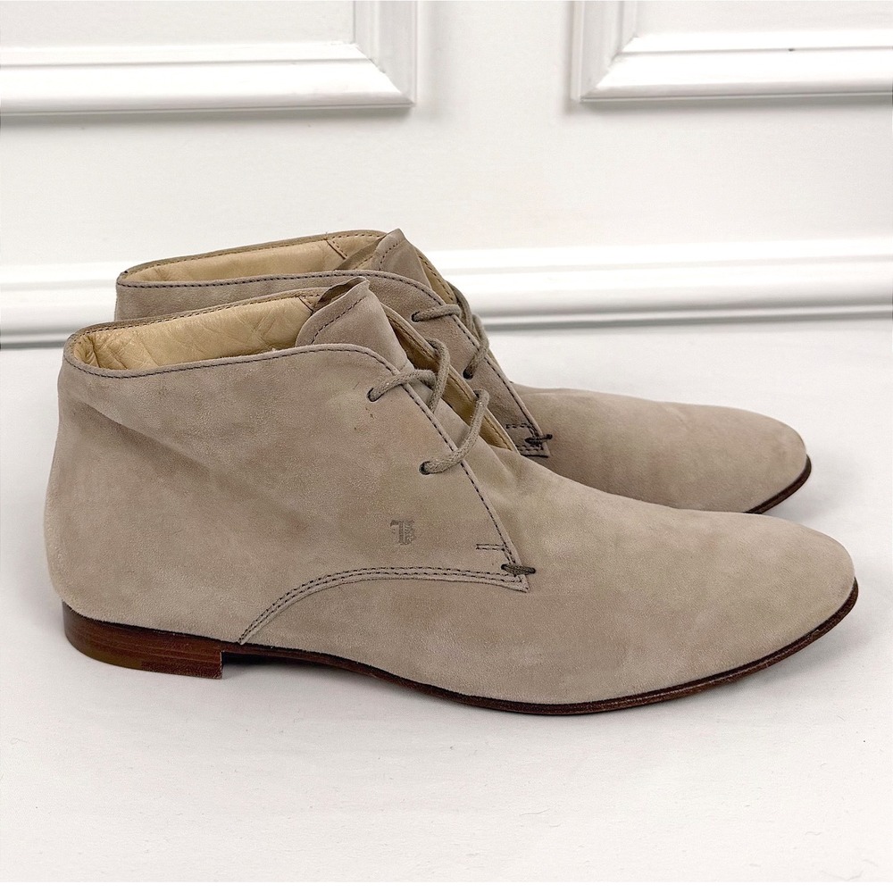 Tods‎ Women Tan Suede Chukka Ankle Boots Made in Italy Size 37 XXW02T00030